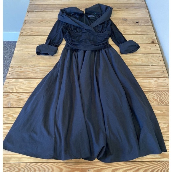 Jessica Howard Off The Shoulder Fit & Flare Dress Size Small Women’s Black - Picture 1 of 7